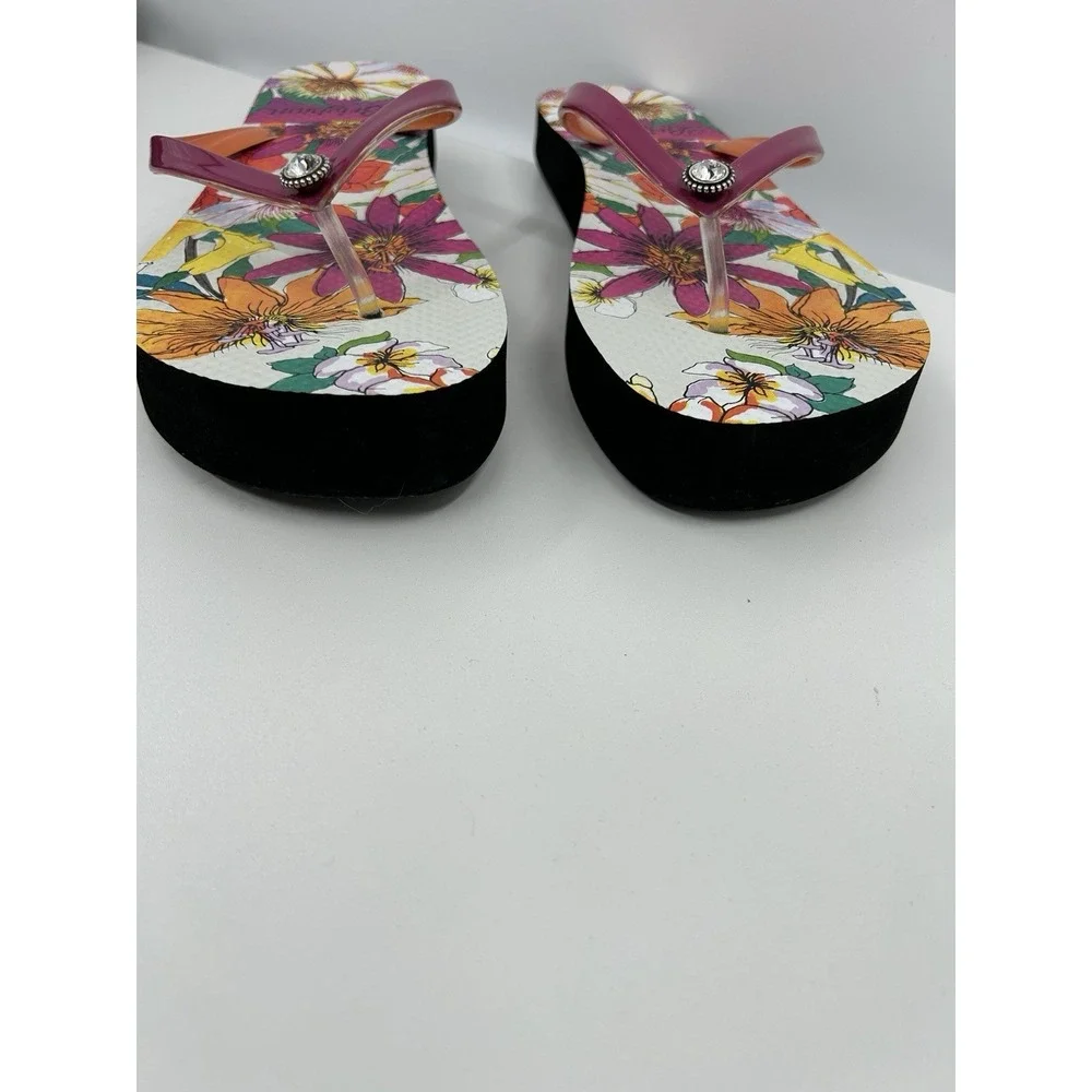 Brighton Womens Maui Flower Orchid Flip Flop Sandals Beach Summer Thong Tropical